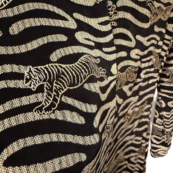 Joseph Ribkoff vintage Black & Gold Tiger Print Long Sleeve Turtleneck Dress Siz - Picture 12 of 12